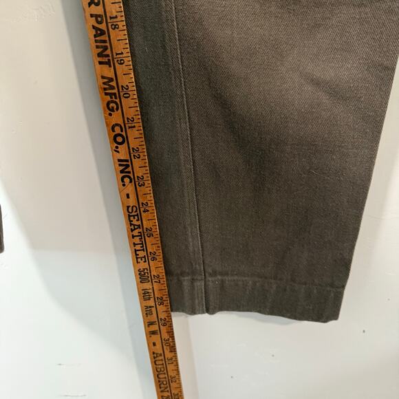 BEATON Women's Linen Utility Pants Olive Green 8 Cotton Tapered Trouser - Picture 9 of 9